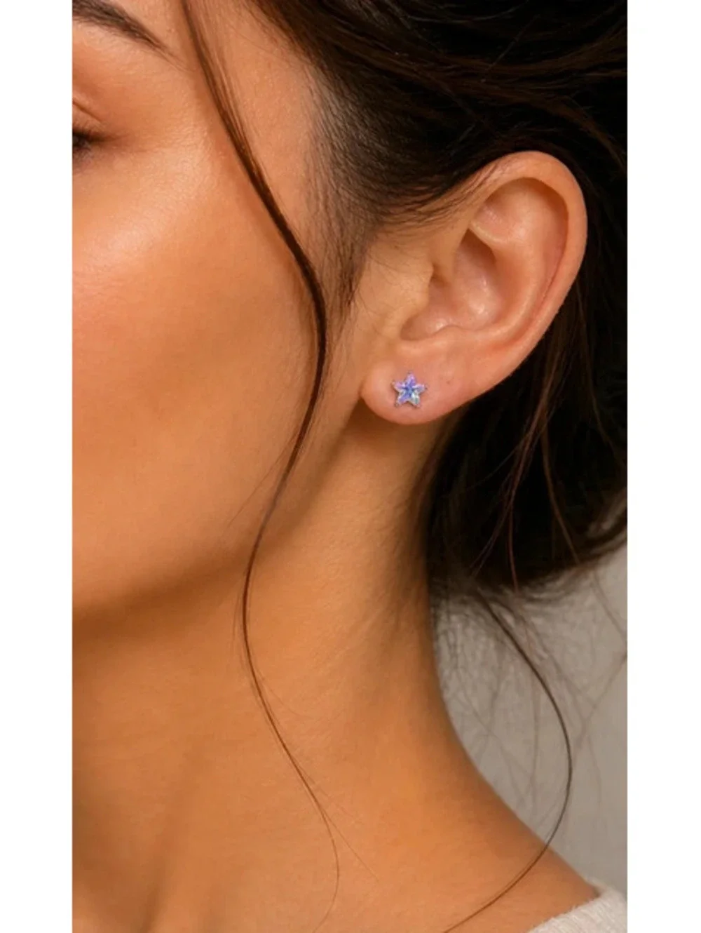 Iridescent Star Crystal Stud Earrings